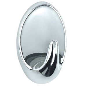 Wenko Wandhaken Maxi Chrom, 2er-Pack, oval, zur einfachen Anbringung im Bad.