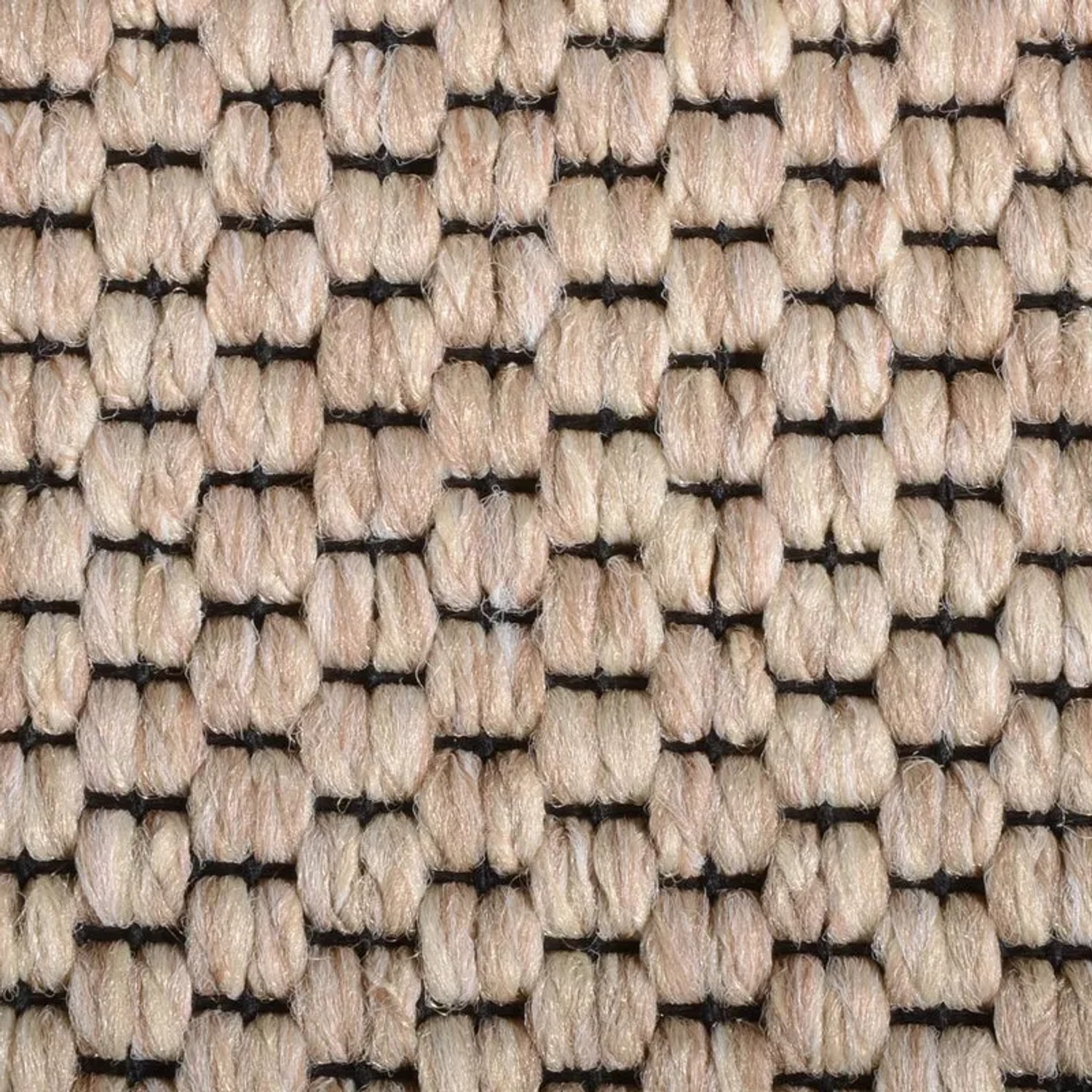 Detailansicht des beigen KARAT Teppichs in Sisaloptik Kalkutta, Meterware.