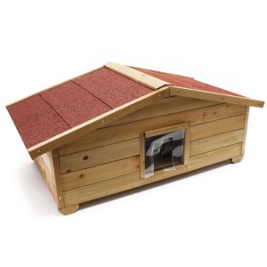 Wiltec Großes Katzenhaus 99X52X42Cm Holz Katzenhütte Wurfkiste Wetterfest Höhle