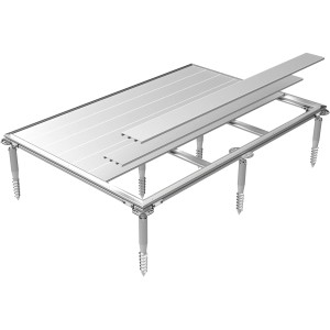 Biohort Smartbase Plus Fundament für Minigarage, silberfarben, mit Erdschrauben.