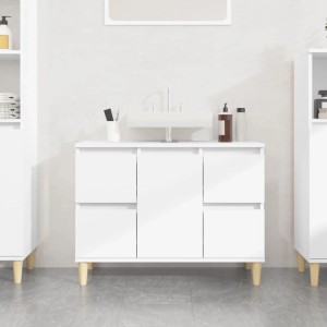 vidaXL Waschbeckenunterschrank Weiß 80x33x60 cm Holzwerkstoff 821268