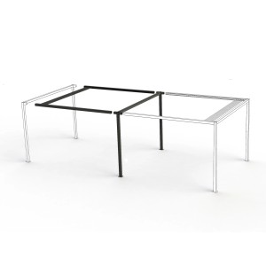 Siena Garden Pergola Erweiterung Libera, schwarzes Aluminiumgestell zur Erweiterung der Pergola Basis.