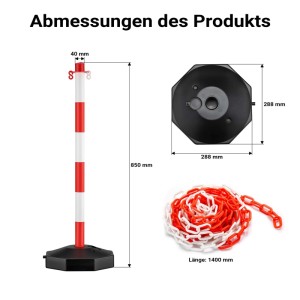 Wiltec Parkplatz Absperrung 80X28X28Cm Sperrpfosten Kette Poller Absperrpfosten