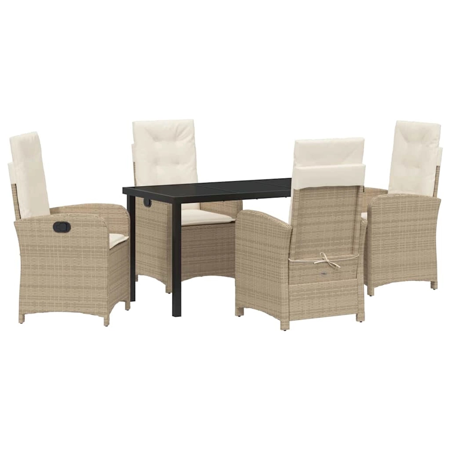 vidaXL Garten Essgruppe 5-Tlg Beige Poly Rattan 3380283 günstig online kaufen
