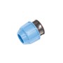 LUX-TOOLS Endkappe Ø 25 mm für PE-Rohre im Kaltwassersystem, aus blauem Kunststoff.