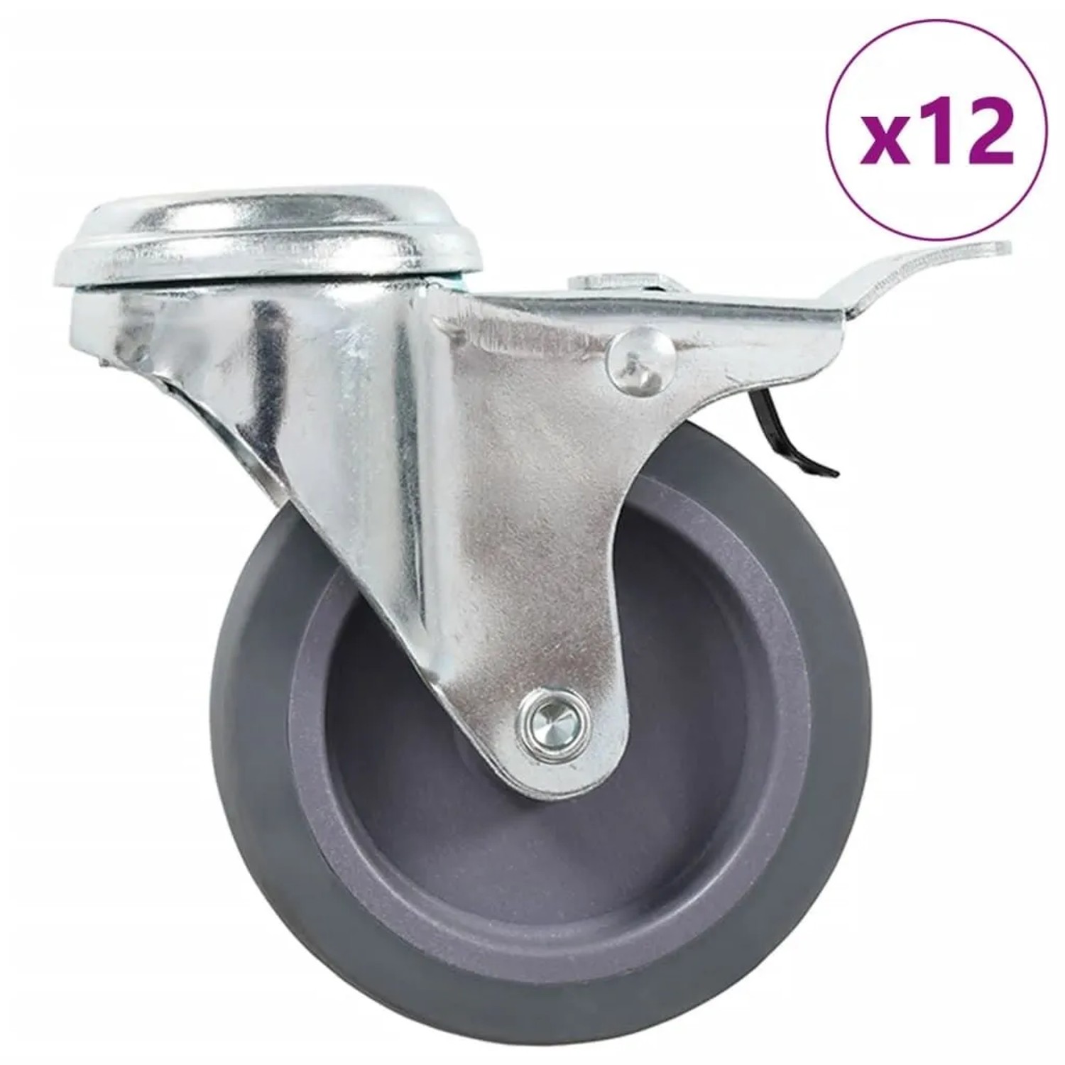 vidaXL 12 Stk Lenkrollen mit Rückenloch 75 mm 277857