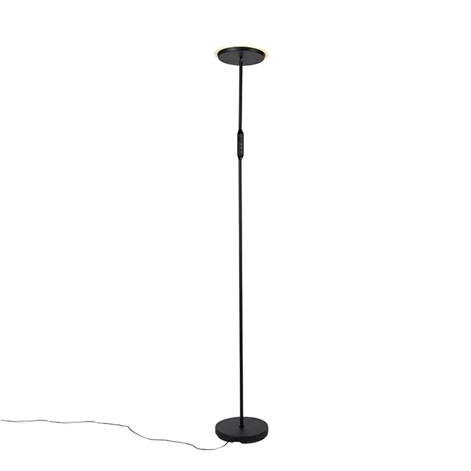 QAZQA Moderne Stehlampe Schwarz inkl  LED und Dimmer Bumu