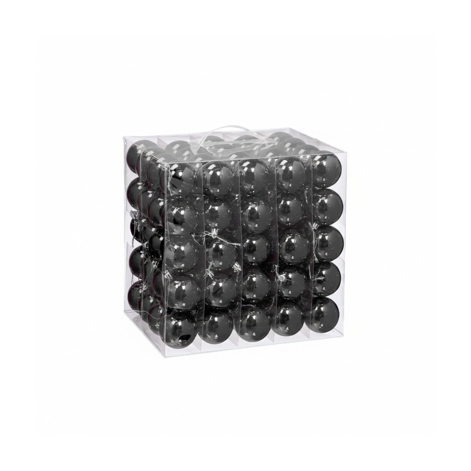 Relaxdays Weihnachtskugeln 100er Set Polystyrol Schwarz Glänzend 7 cm x 6 cm 7 g