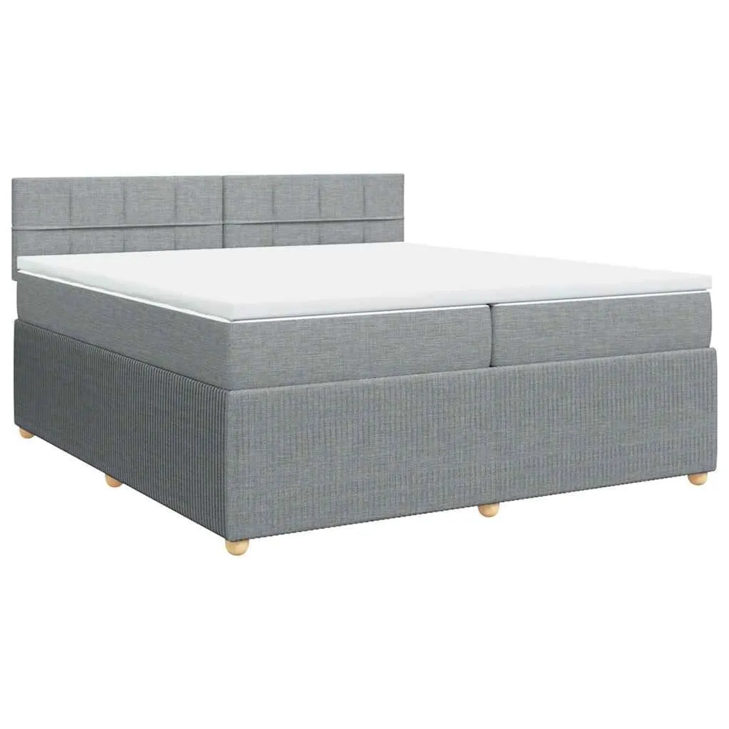 vidaXL Boxspringbett mit Matratze Hellgrau 200x200 cm Stoff 3287563