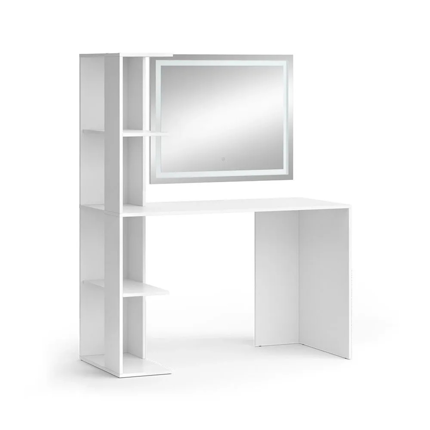 Vicco Schminktisch Tower Weiß 122 x 150 mit LED-Spiegel