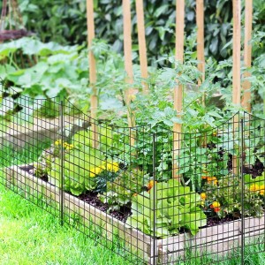 Costway 5 Stück Dekorativer Gartenzaun 98 cm Hoch Schwarz