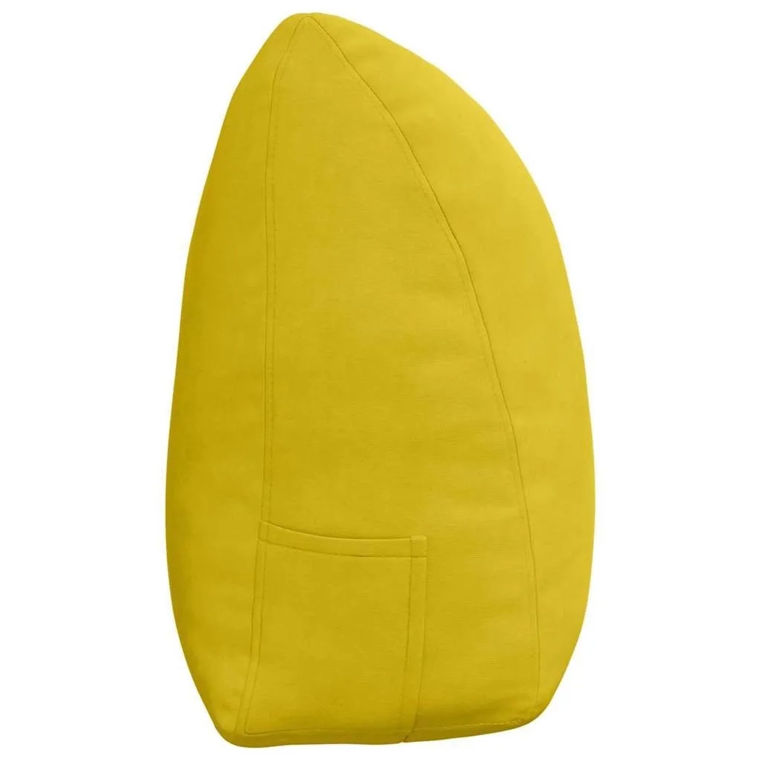 Gelbes Samt-Rückenkissen vidaXL, keilförmig, mit Seitentasche. Für ergonomische Unterstützung auf Sofa & Bett.