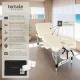 Tectake 3 Zonen Massageliege Phuket Breite 70 cm  Polsterung 5 cm Inklusive Tragetasche und 15 Einwegtücher  212 x 103 x 90 cm Beige_2
