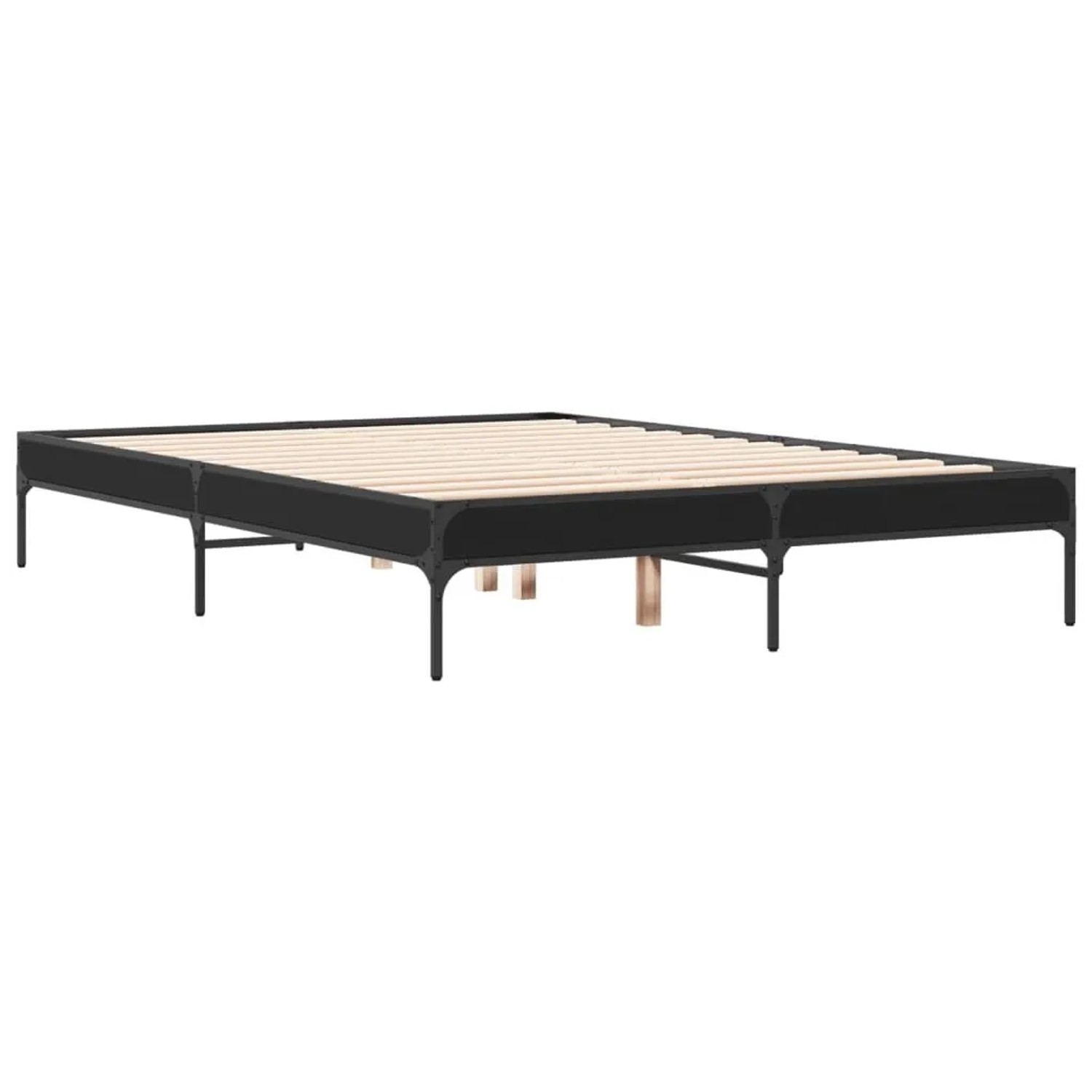 vidaXL Bettgestell Schwarz 140x190 cm Holzwerkstoff und Metall 845036 günstig online kaufen