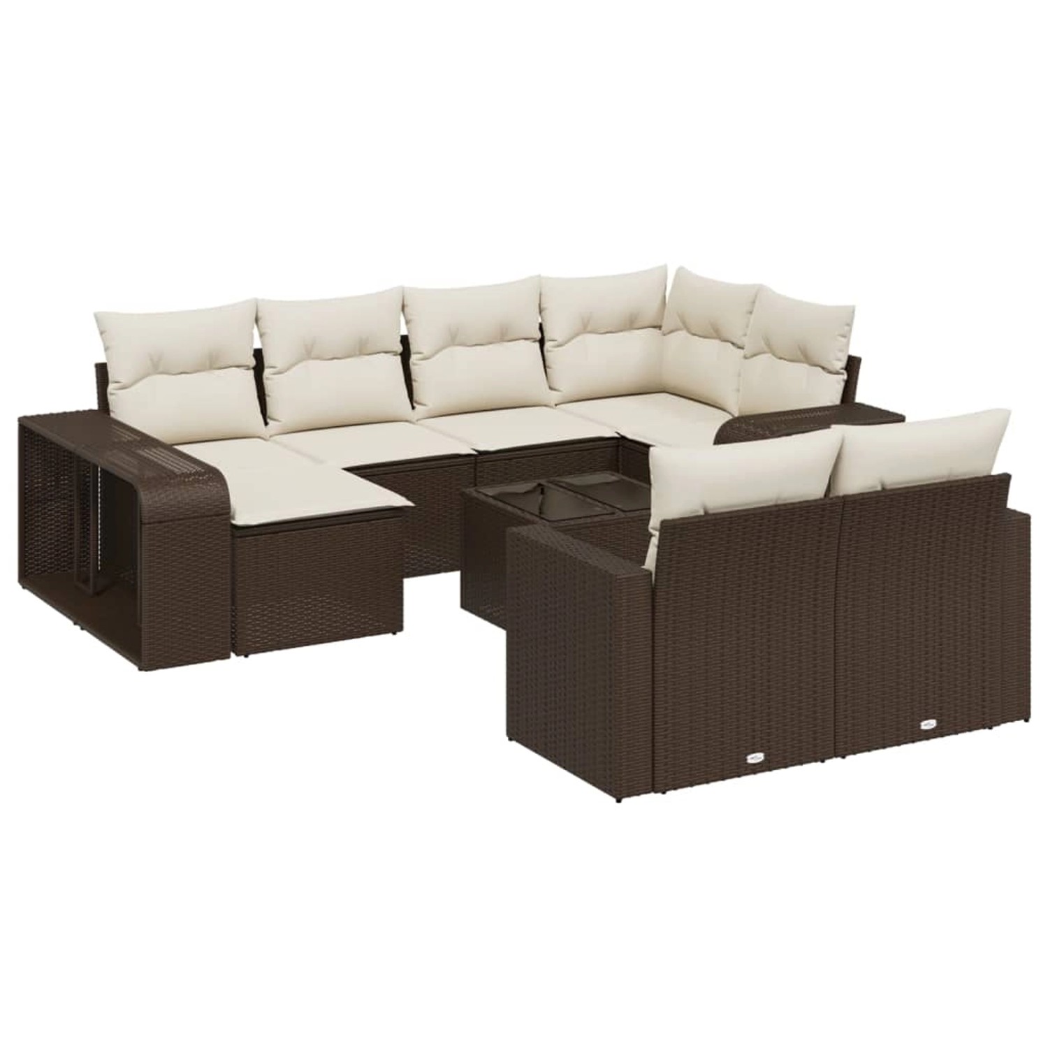 vidaXL 11-Tlg Garten-Sofagarnitur mit Kissen Braun Poly Rattan 3228913 günstig online kaufen