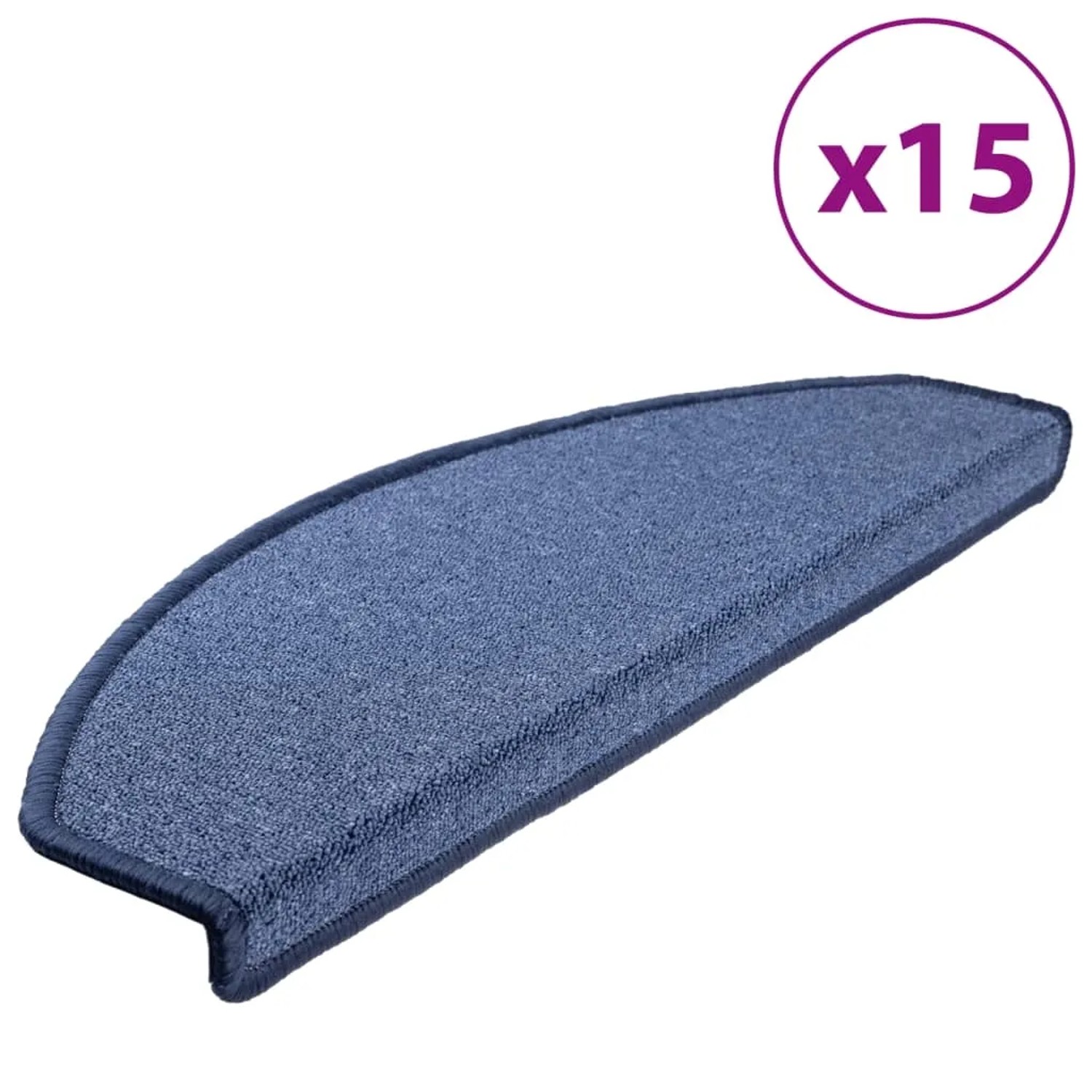 Blau Treppenmatten Set, 15 Stück, 65x24cm. Stufenmatten für mehr Sicherheit und Komfort.
