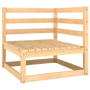 vidaXL Garten-Ecksofa aus Kiefernholz, unbehandelt. Modulares Gartenmöbel für Terrasse und Garten.