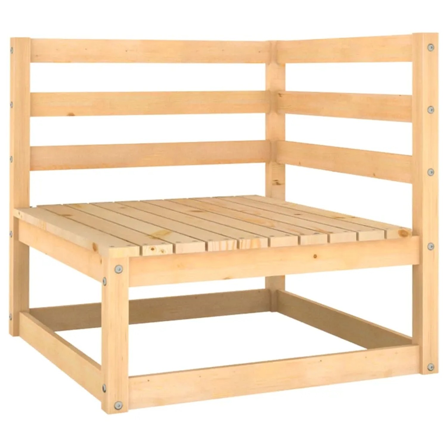 vidaXL Garten-Ecksofa aus Kiefernholz, unbehandelt. Modulares Gartenmöbel für Terrasse und Garten.