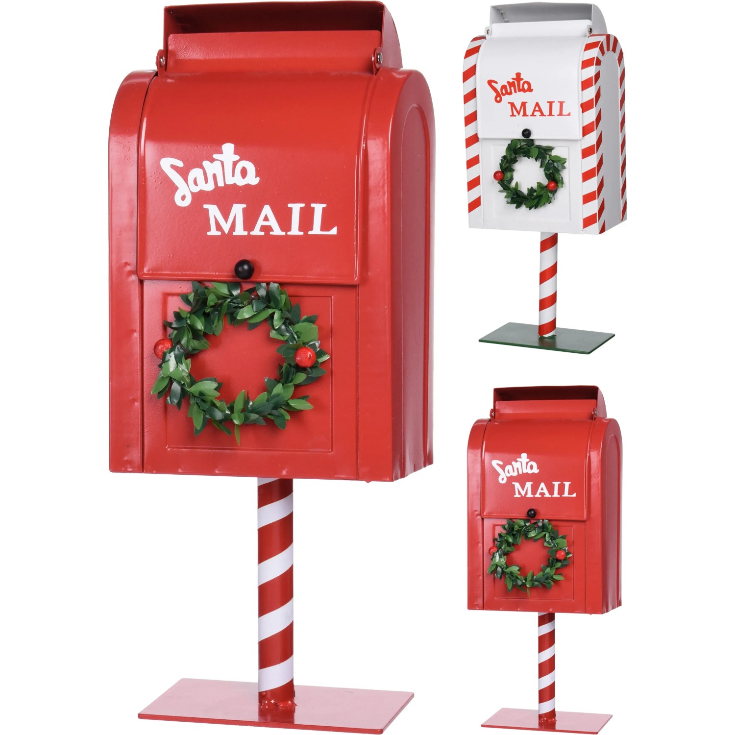 Deko Briefkasten für Briefe an den Weihnachtsmann Rot oder Weiß