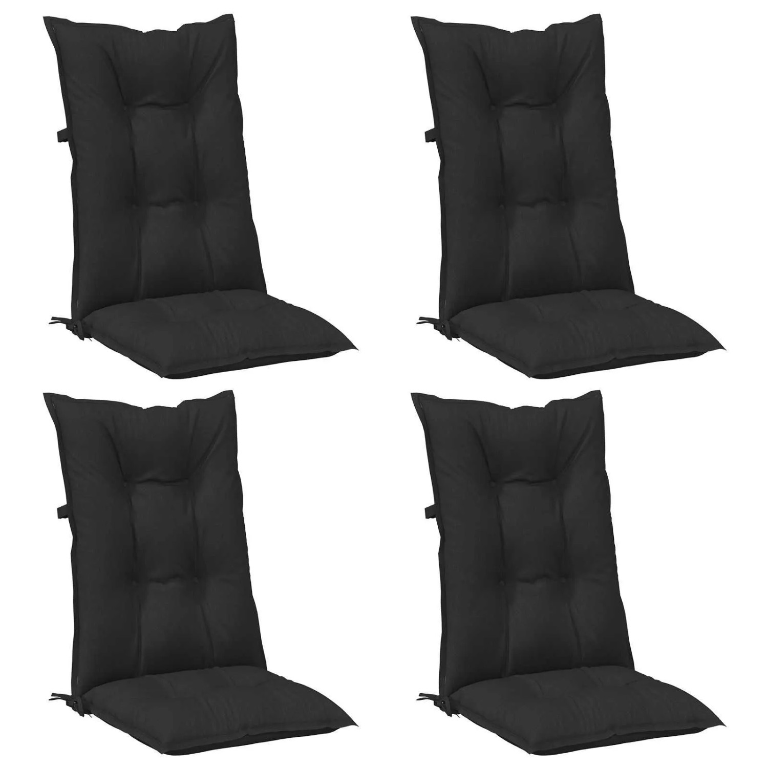 vidaXL Set Hochlehner-Stuhlkissen 4 Stk Melange Schwarz 4002368