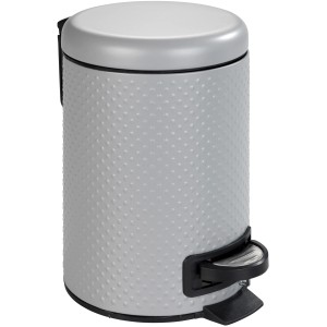 Grauer Wenko Kosmetikeimer Punto 3L mit Tretfunktion für Bad, Küche oder Büro.