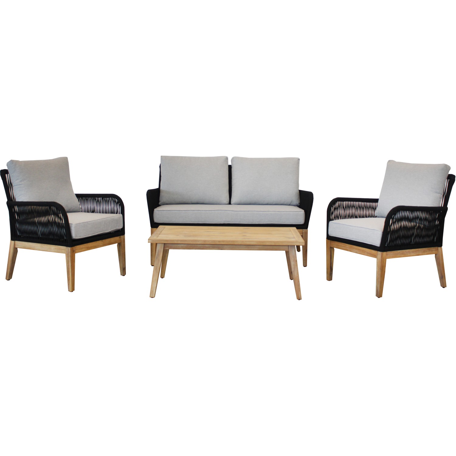 Acamp Loungegruppe Mykonos Teak-Anthrazit FSC®