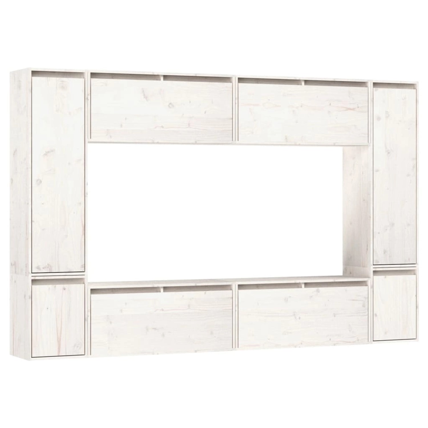 vidaXL TV-Schränke 8 Stk Weiß Massivholz Kiefer 3100195 günstig online kaufen