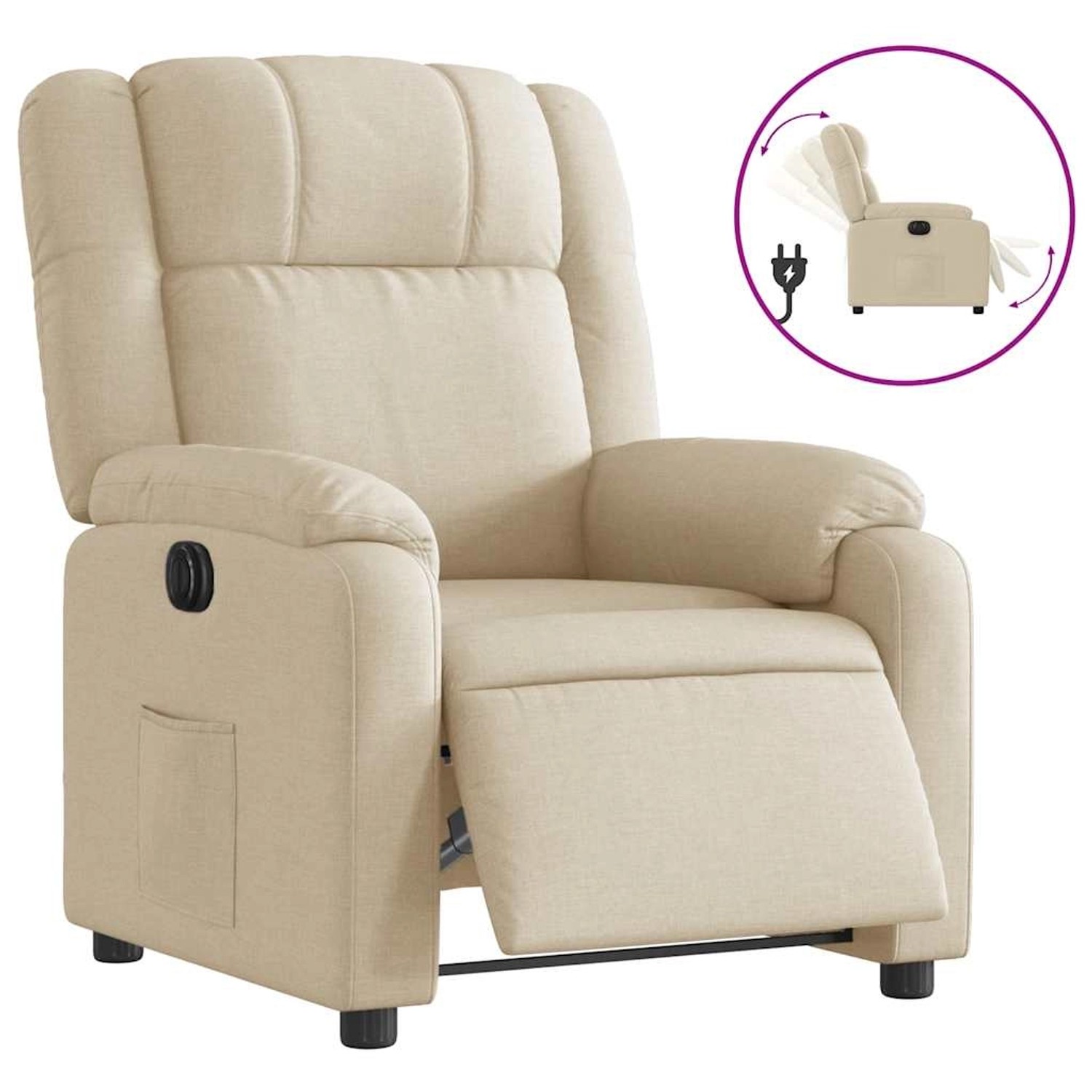 vidaXL Relaxsessel Elektrisch Creme Stoff 3205187 günstig online kaufen