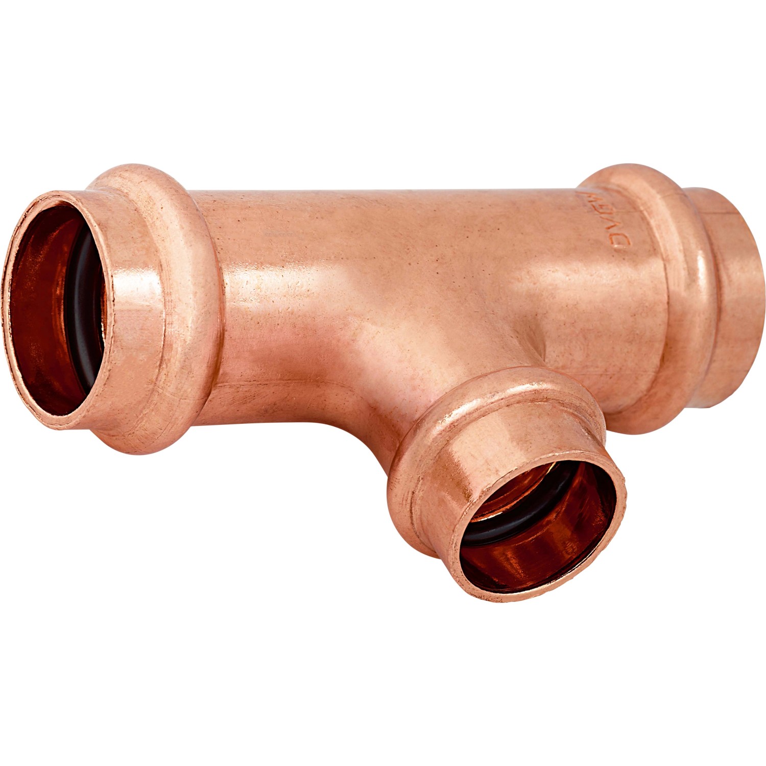 Press-Reduzier-T-Stück Ø 22 mm x Ø 18 mm x Ø 22 mm Kupfer