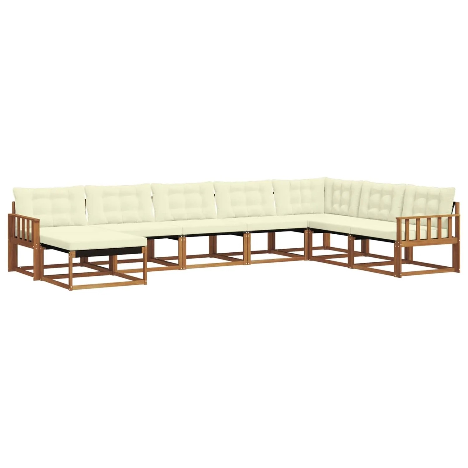 vidaXL Outdoor-Sofagarnitur 24-Tlg Natur und Creme Massivholz Akazie 3369741