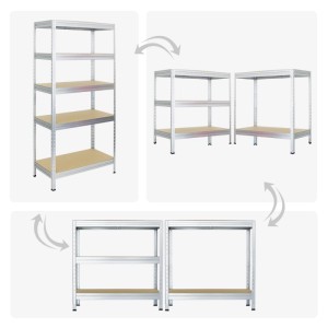 PROREGAL Schwerlastregal Rivet, 3er Set, verzinkt, als Regal oder Werkbank nutzbar.