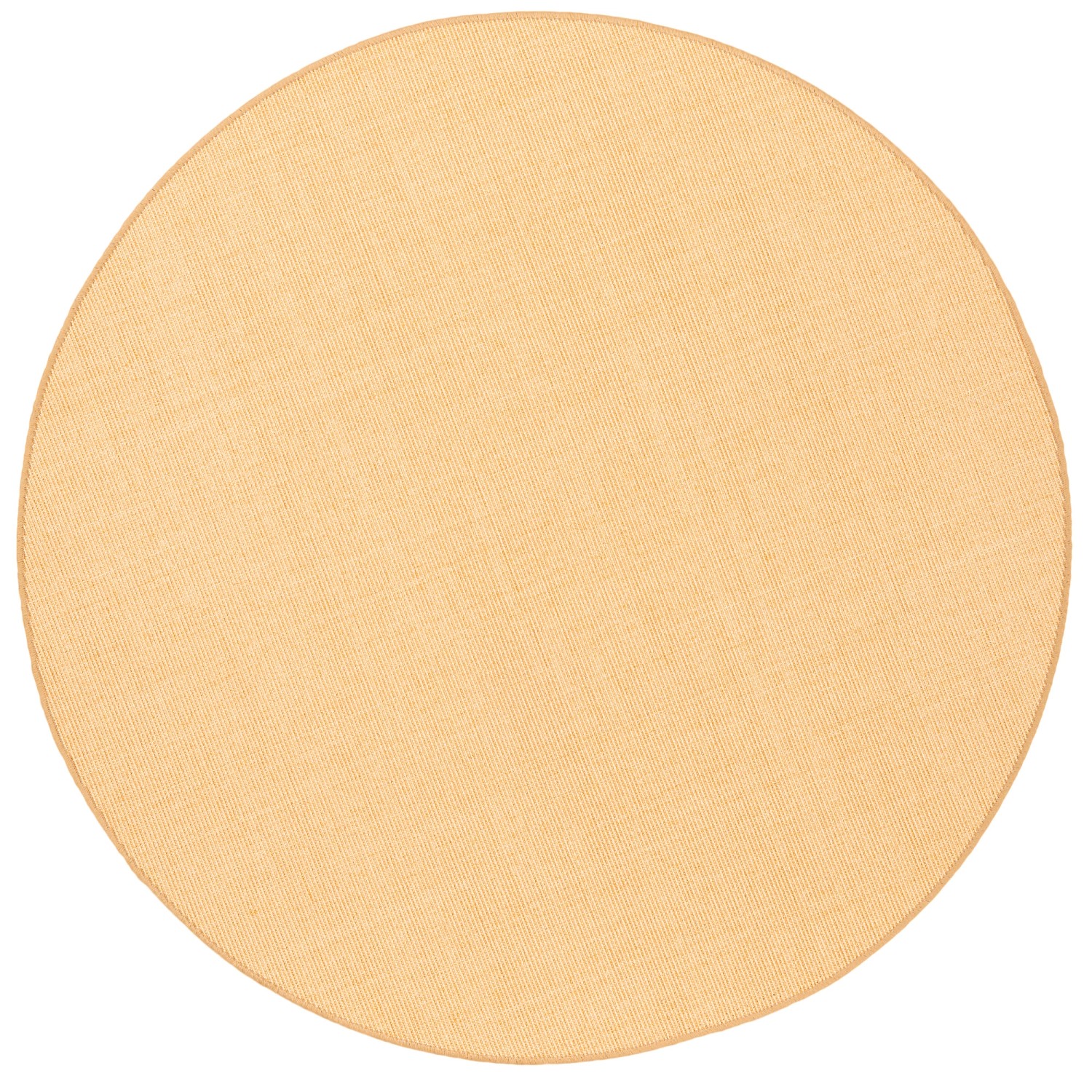 Runder, honigfarbener Snapstyle Sisal Teppich, 100x100 cm. Kurzflorteppich für Wohnräume.