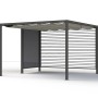 Siena Garden Pergola mit anthrazitfarbener Sichtblende und Sonnenschutz, 150x210 cm.