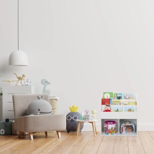 Relaxdays Kinderbücherregal Faserplatte Weiß Mit Wandbefestigung 78,5 cm x 72 cm x 33,5 cm 16,1 kg