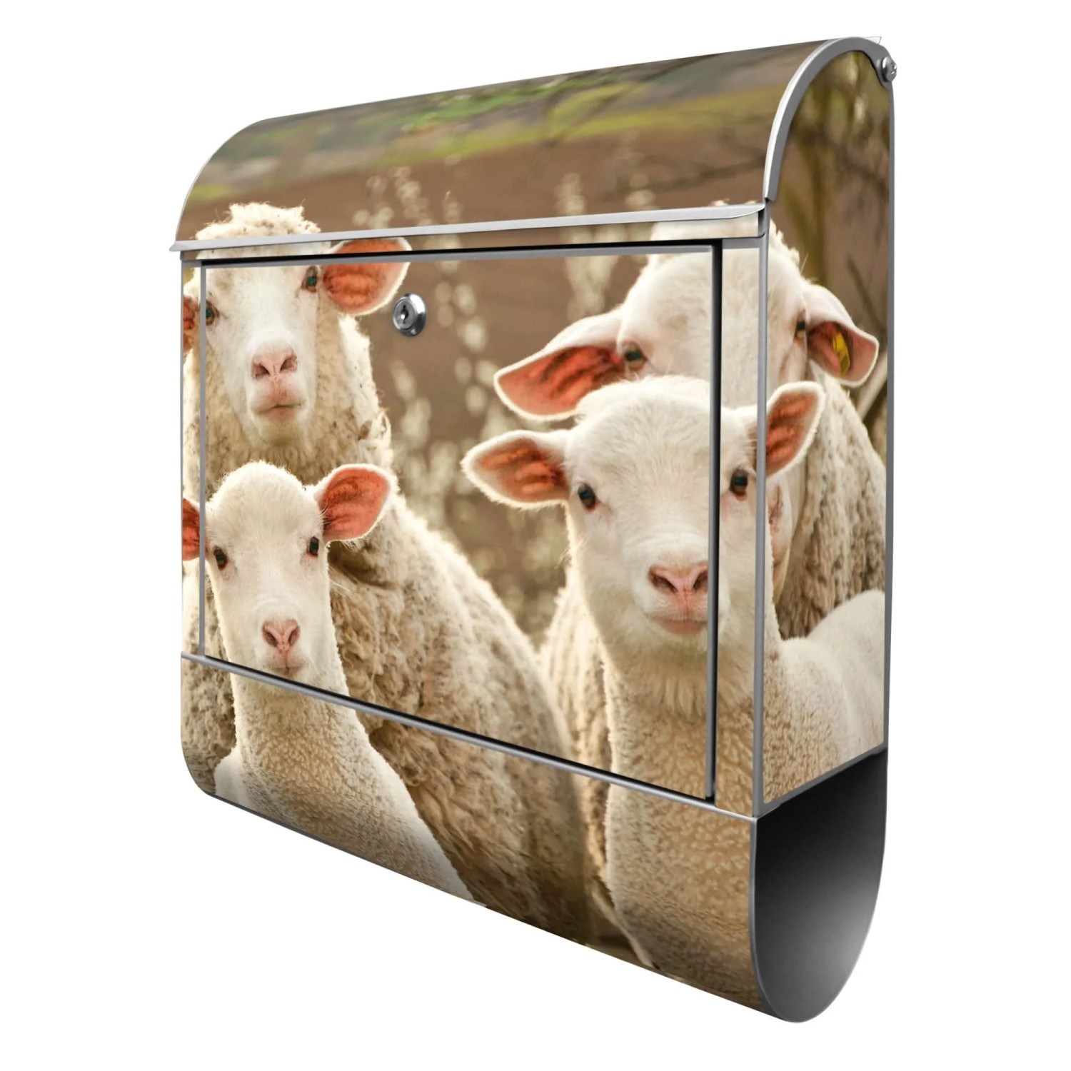 Banjado Design Briefkasten Silber Pulverbeschichtet 39x47x14cm 2 Schlüssel günstig online kaufen