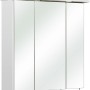 Pelipal Spiegelschrank, Weiß Glänzend, 65 cm breit, mit drei Spiegeltüren und Kranzbeleuchtung.
