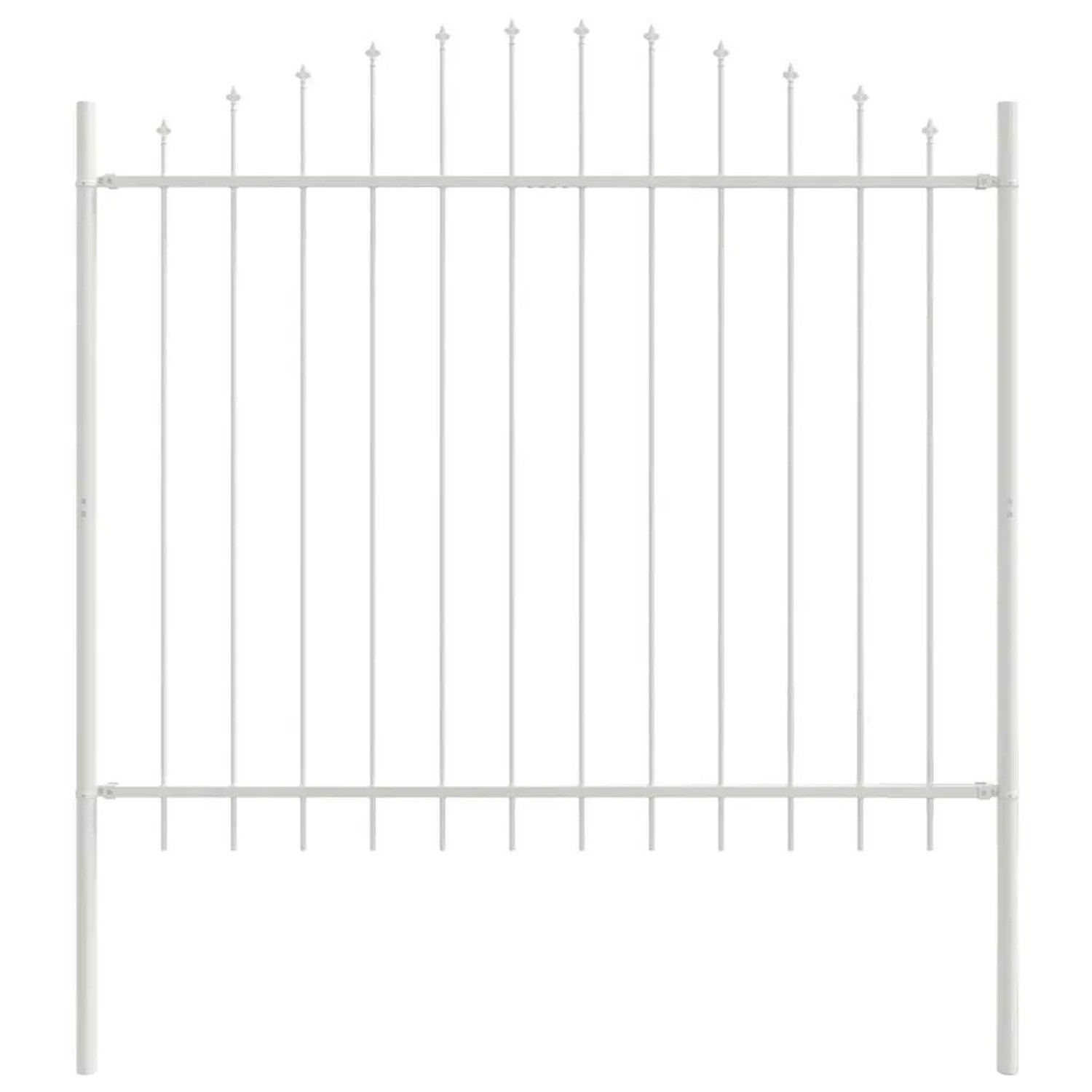 vidaXL Gartenzaun Weiß 340 x 150 cm Pulverbeschichteter Stahl 3360139 günstig online kaufen