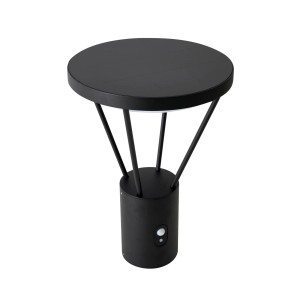 Lucande LED Solarleuchten Elario 10020296 mit Bewegungsmelder Spritzwassergeschützt Modern in Schwarz aus Aluminium