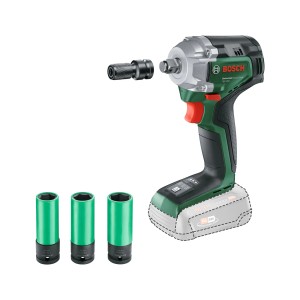 Bosch Akku-Drehschlagschrauber UniversalImpactDrive 18V-350 mit Adaptern und Steckschlüsseln.