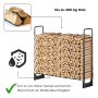 osoltus Kaminholzregal Brennholzregal  132 x 117 cm mit Abdeckung_4
