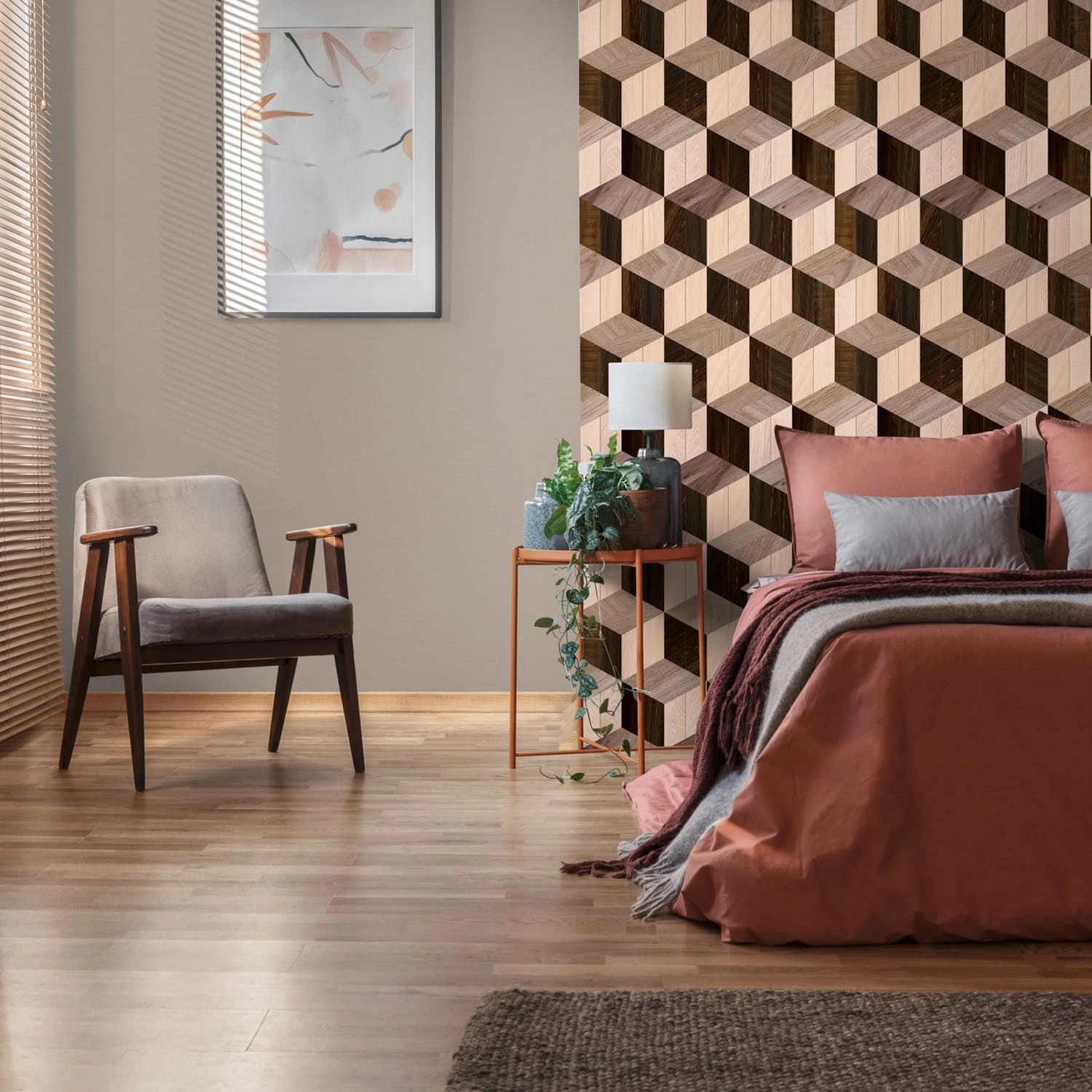 PROFHOME 398331-GU Fototapete 3D Matt Braun Beige 1,59 m x 2,8 m 0,53 m x 8 günstig online kaufen