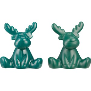 Grüne Porzellan-Rentiere, 9 cm, Weihnachtsdeko für den Innenbereich.