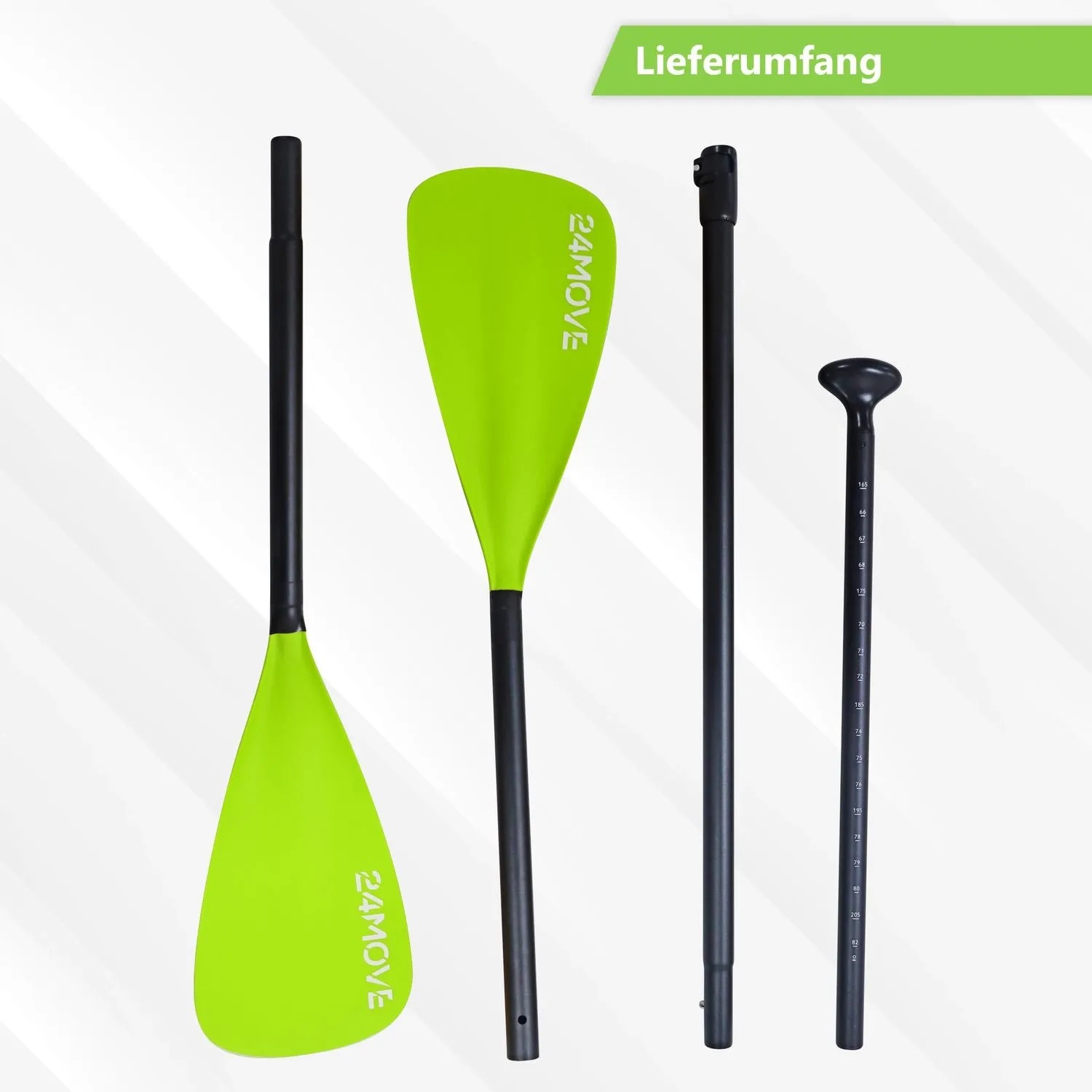 24Move Doppelpaddel, Premum Stand Up Paddle Alumnum, Verstellbar, 4