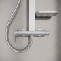 Ideal Standard Duschsystem in Silber mit Kopf- und Handbrause, Einhebelmischer und Brauseschlauch.
