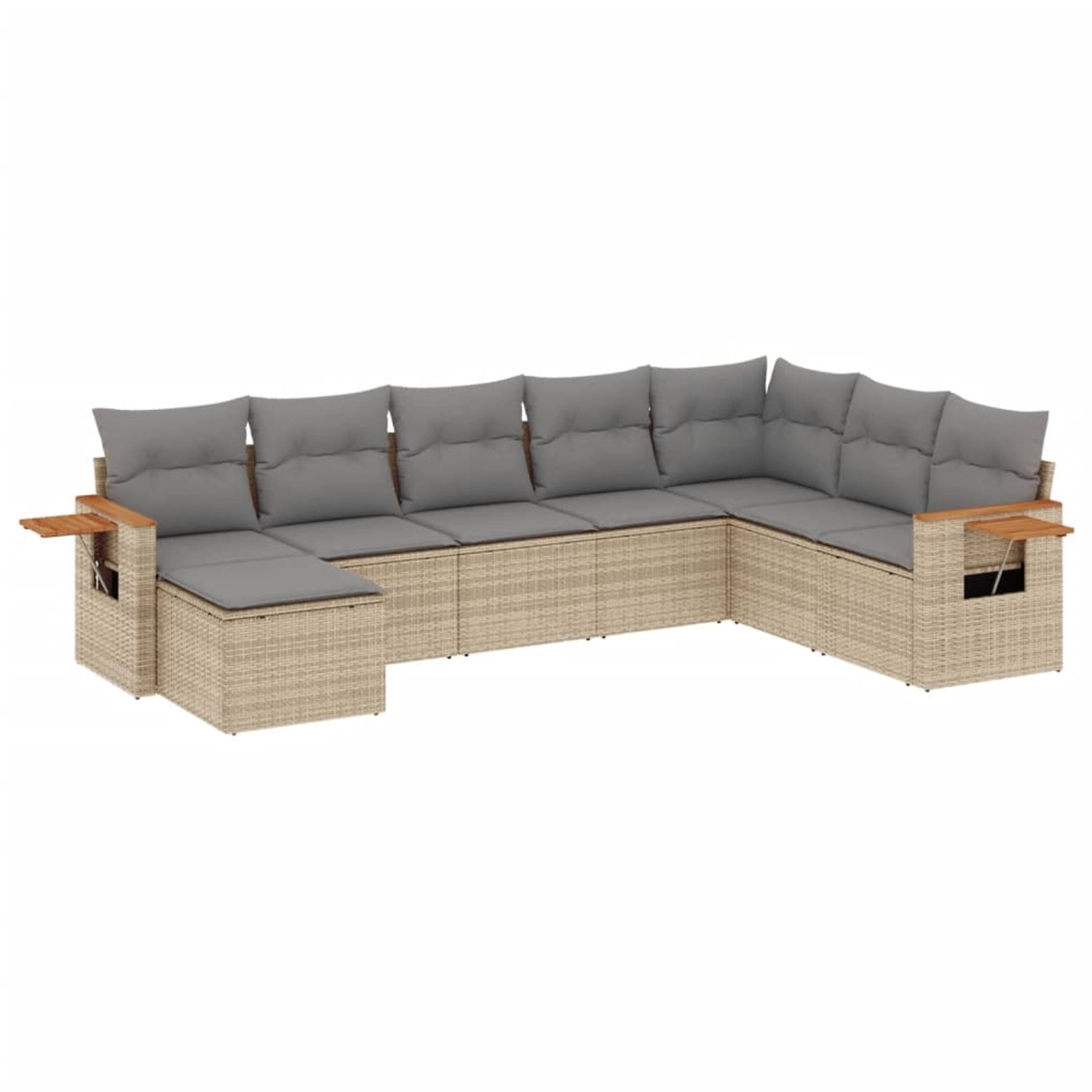 vidaXL 8-tlg Garten-Sofagarnitur mit Kissen Beige Poly Rattan Modell 252 günstig online kaufen