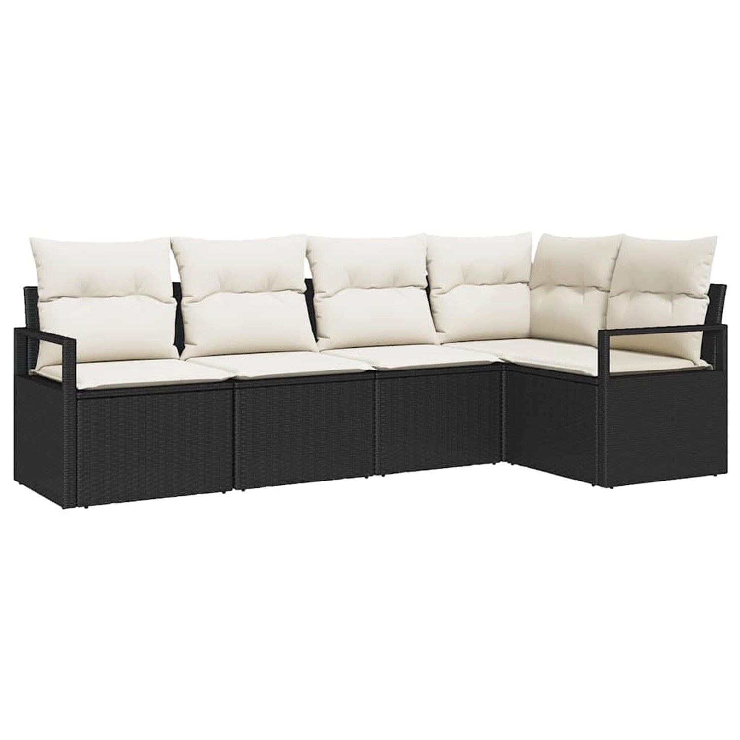 vidaXL Garten-Sofa-Set 5-Tlg Schwarz Poly Rattan 3346377 günstig online kaufen