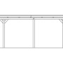 Technische Zeichnung: Skan Holz Flachdach-Einzelcarport Emsland, Seitenansicht mit Höhenangaben.