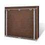 Brauner Stoff Schuhschrank mit Reißverschluss-Abdeckung, 115x28x110 cm. Ideal für Schuhaufbewahrung.