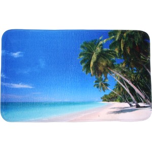Sanilo Badteppich Karibik, 70x110 cm, mit Strandmotiv und Palmen.