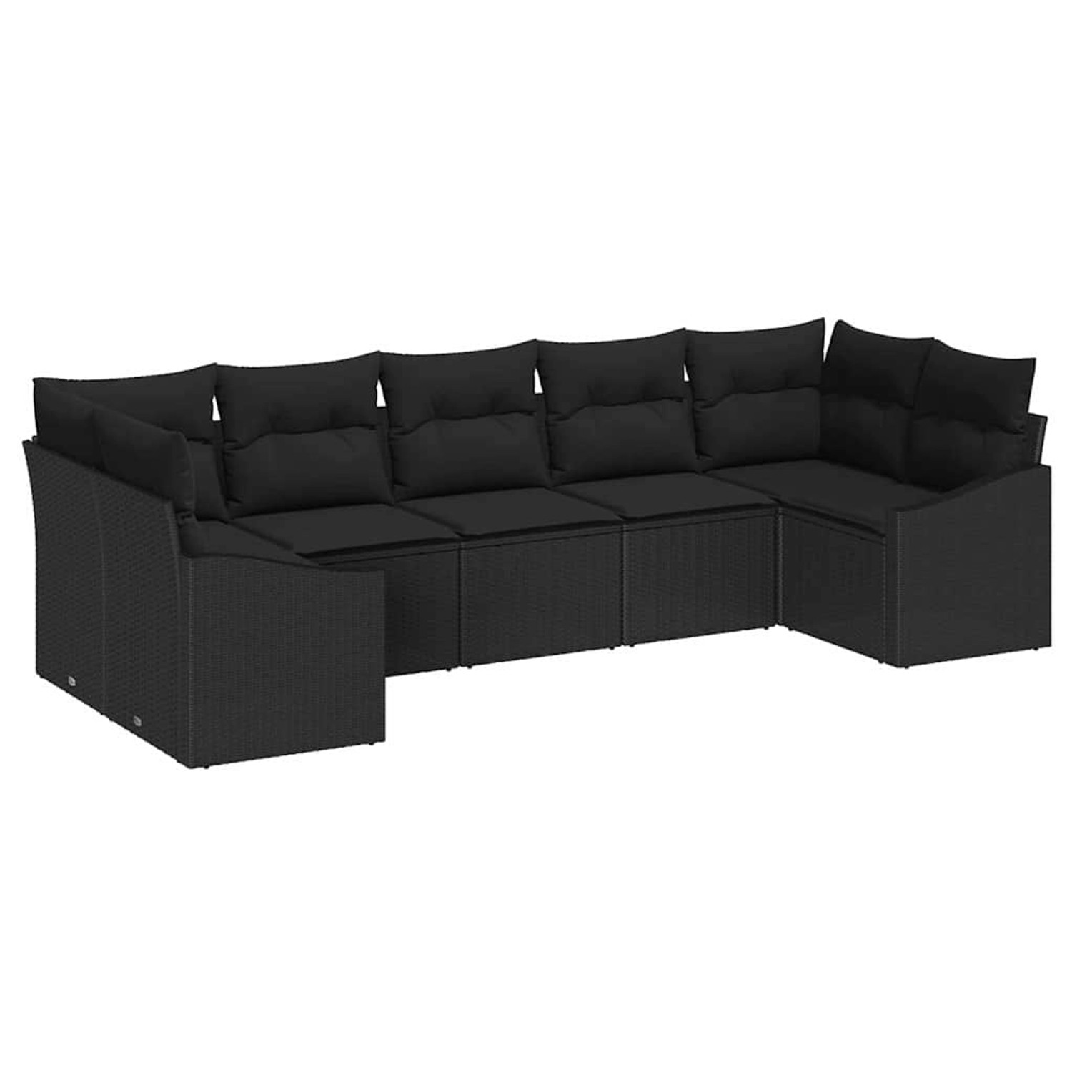 vidaXL Garten-Sofa-Set 7-Tlg Schwarz Poly Rattan 3346873 günstig online kaufen